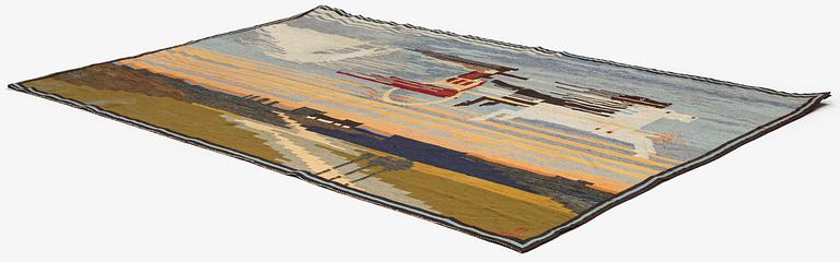 Pär Axel Olsson, a tapestry, 'Näckens Bröllop' ('The Wedding of the Water Sprite / Nixie') flat weave, c 270 x 166 cm, signed PAO 19K&L06.