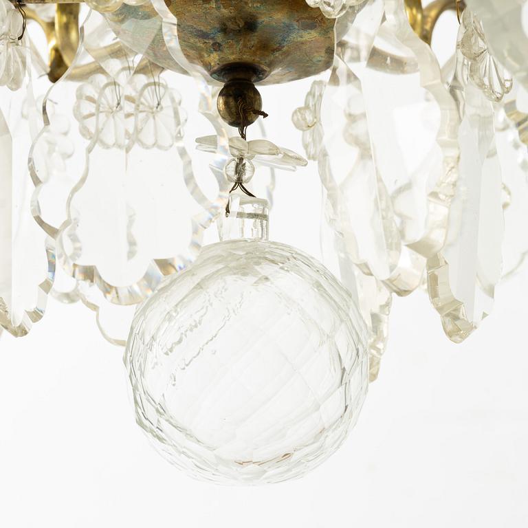 A Rococo style chandelier, circa 1900.