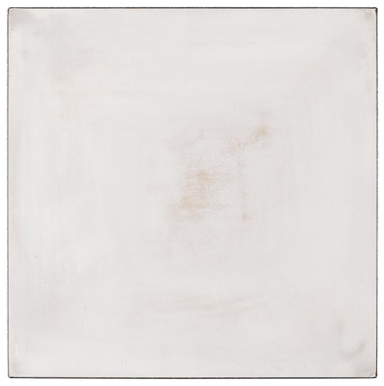 Clay Ketter, "White over grey spackle surfacing with steel edges #3".