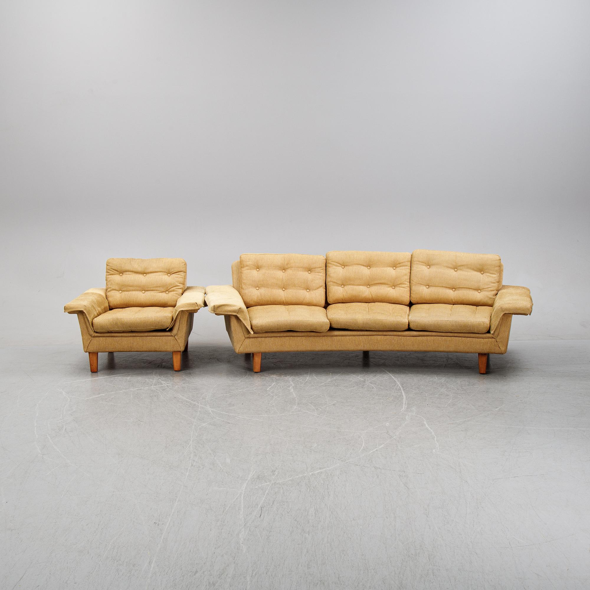 A sofa and easy chair by Johannes Andersen, 'Drott', Trensum. 1960-70s.