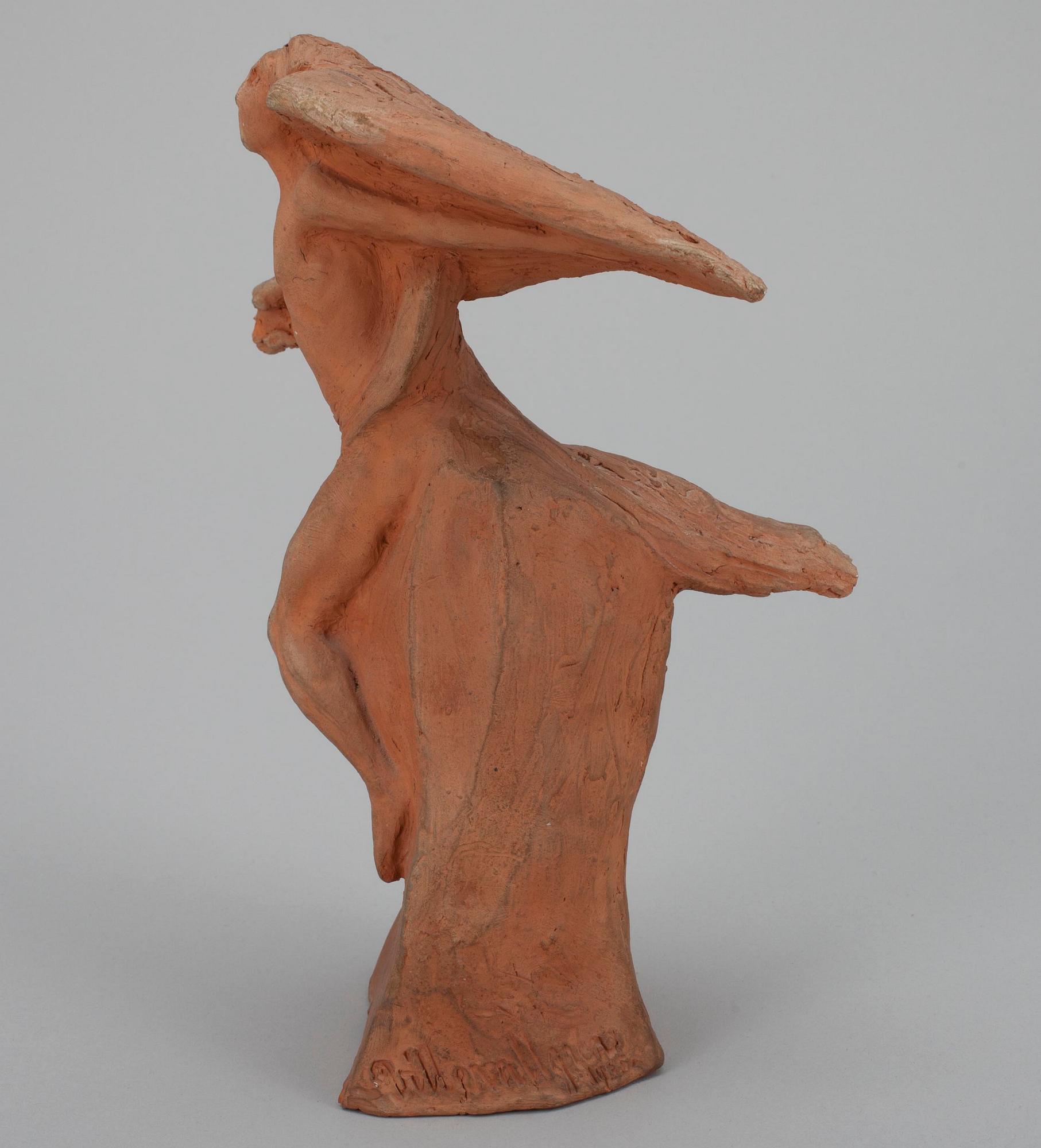 VILLE VALLGREN, skulptur, rödlera, signerad i godset, daterad 1935.