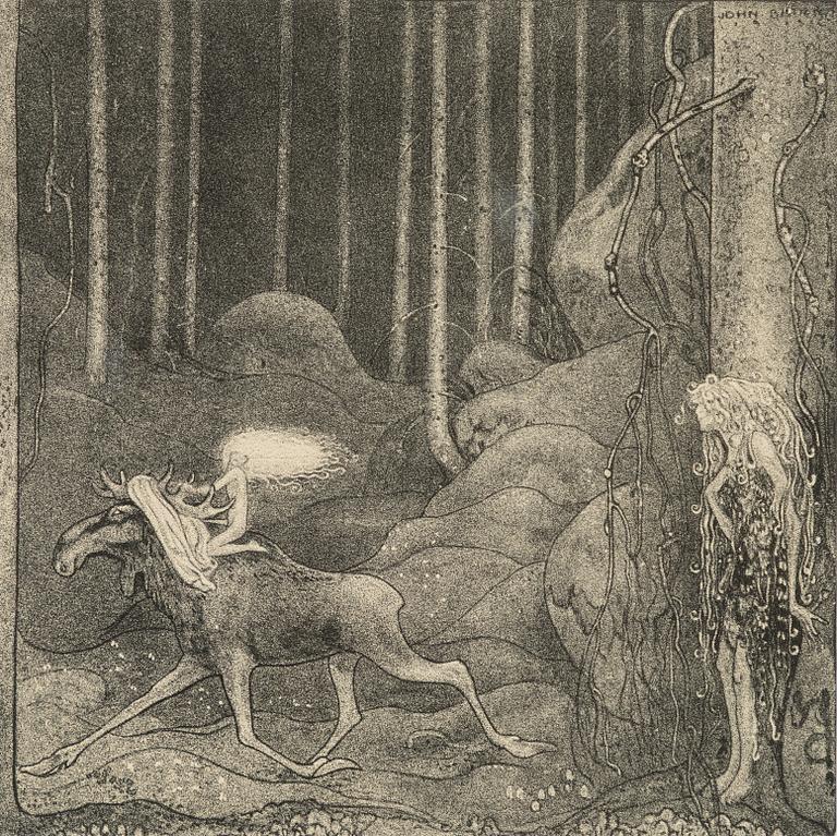 John Bauer, "Tuvstarr, Skutt och skogsrån".