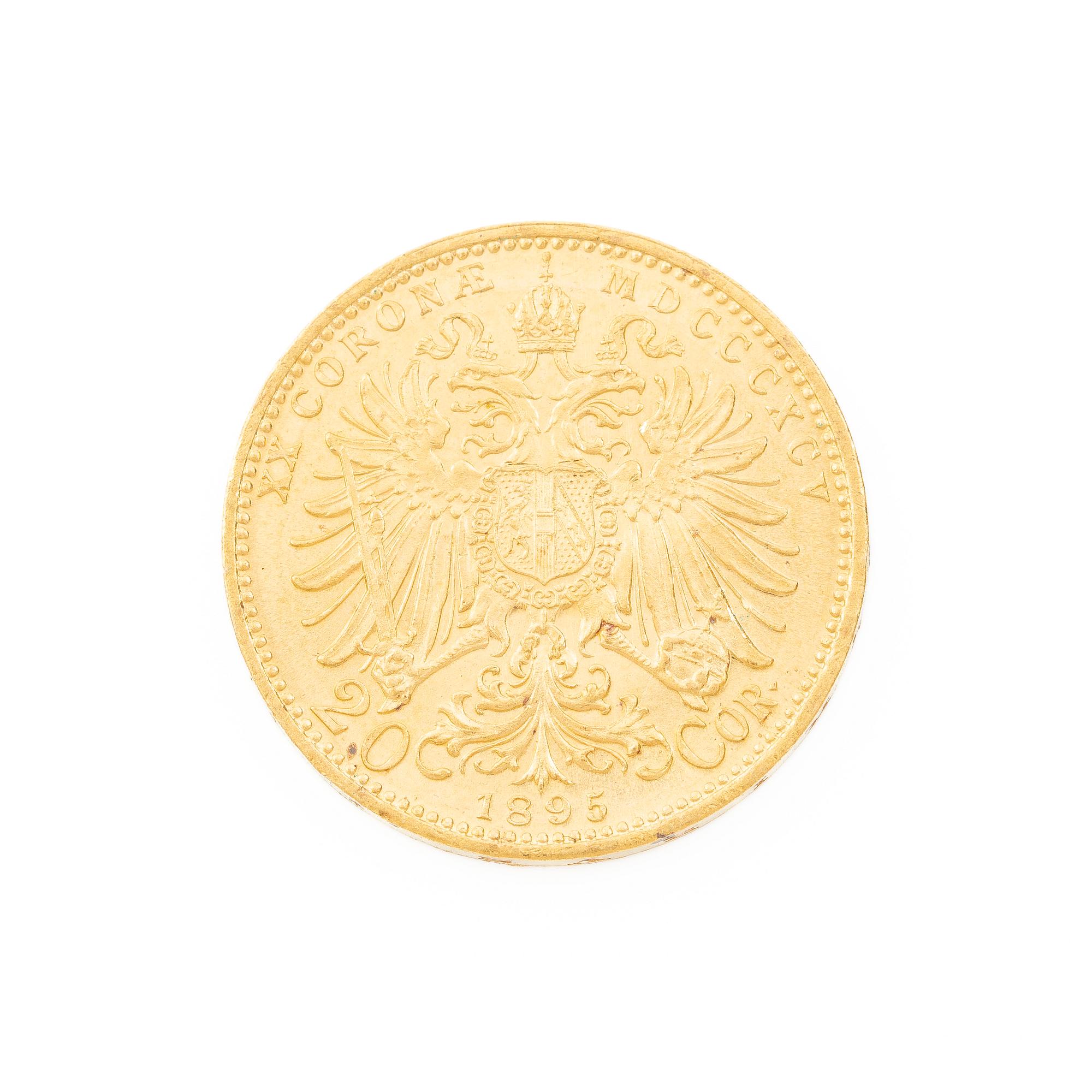 Gold coin, Austria-Hungary, 20 Corona, 1895.