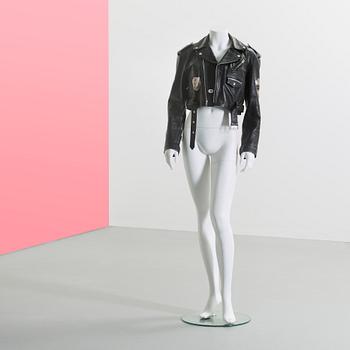 SKINNJACKA, "Bikermodell", Jean Paul Gaultier, 1980-tal, Storlek M.
