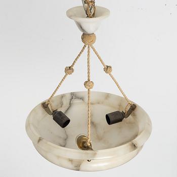 An alabaster ceiling lamp, 1920s.