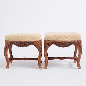 A pair of Swedish Rococo stools.