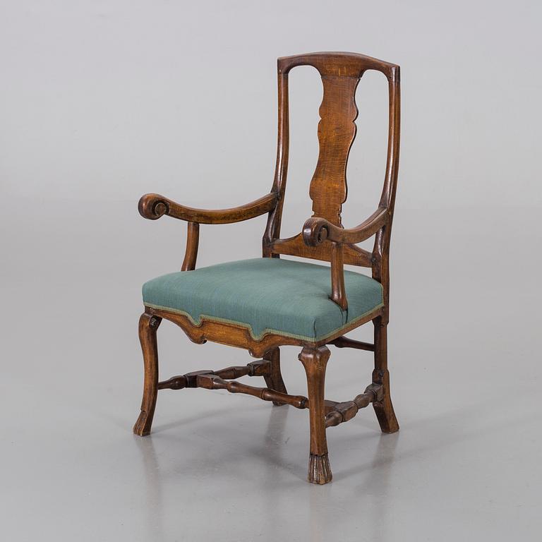 A late Baroque arm chair mid 1700.