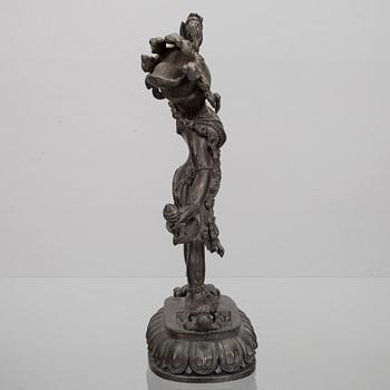 SKULPTUR, patinerad mässing, Tibet 1900-talets senare hälft.