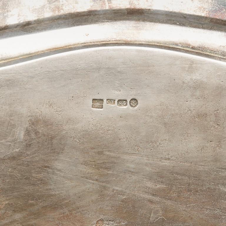 A Russian 19th century silver-tray, Carl Tegelsten, St. Petersburg 1850.