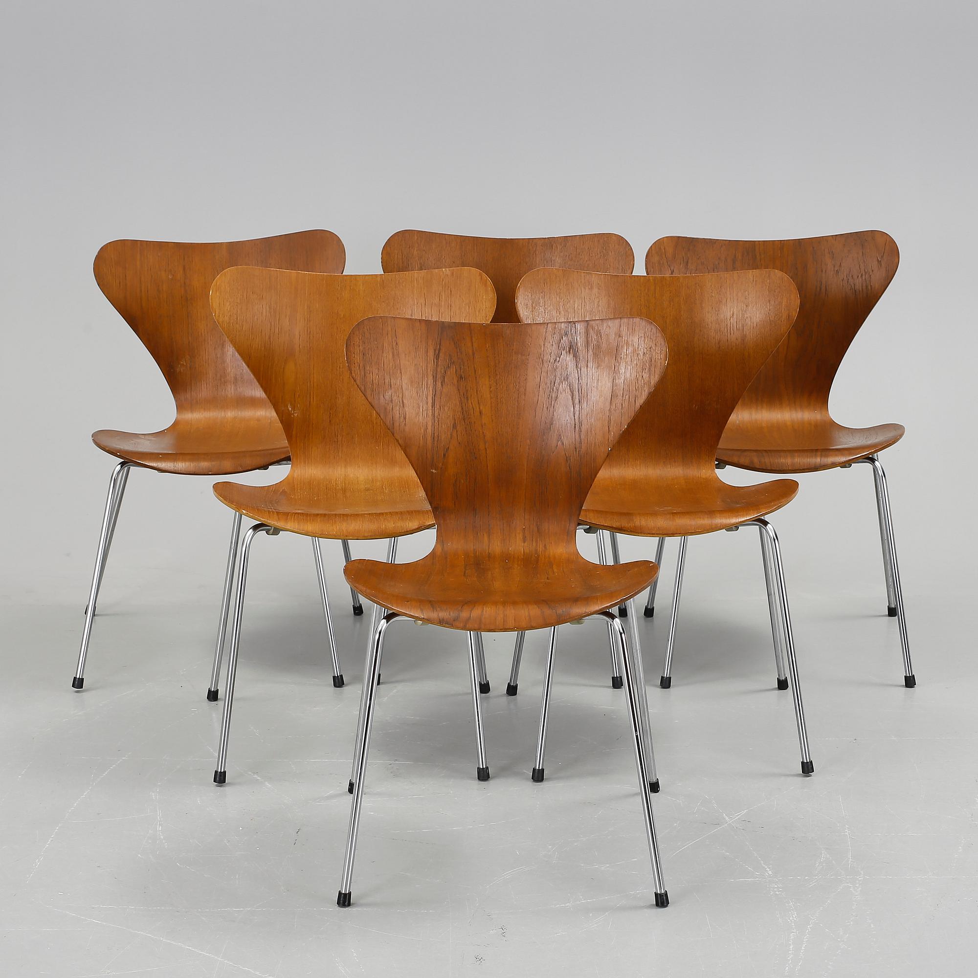 STOLAR 6 st, "Sjuan", Arne Jacobsen, Fritz Hansen, 1990-2000-tal.