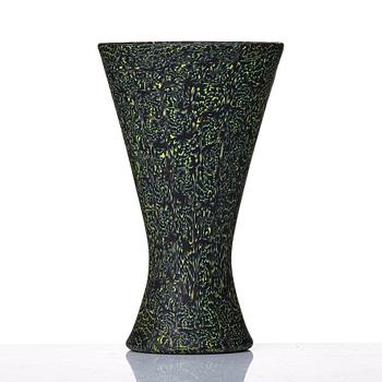 Paolo Venini, a black and yellow 'Mezzaluna Murrine' vase, Venini Italy 1950s.