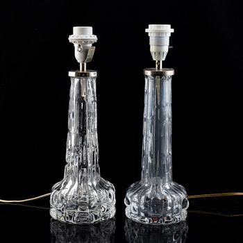 Carl Fagerlund, bordslampor, ett par, Orrefors, 1900-talets andra hälft.