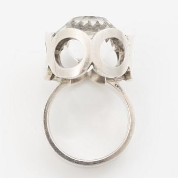 Karl-Ingemar Johansson, Ring, silver with rock crystal.