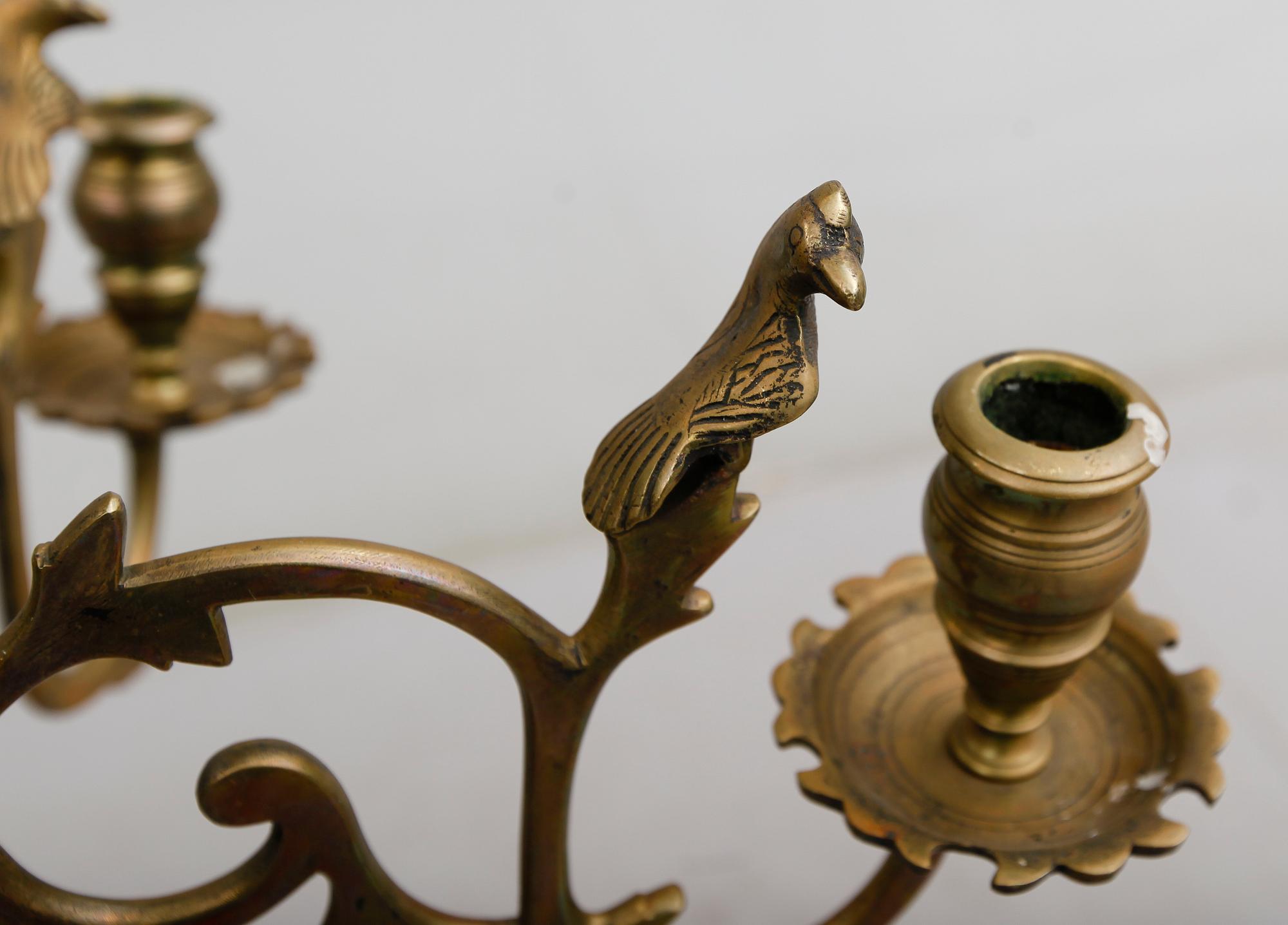 TAKKRONA, mässing, barockstil, 1800-/1900-tal. Höjd ca 75 cm.