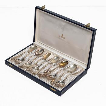 Eric Löfman, Coffee spoons, 12 pcs, silver, model "Uppsala", KG Markströms Guldsmeds Ab, Lidköping, among others 1959.