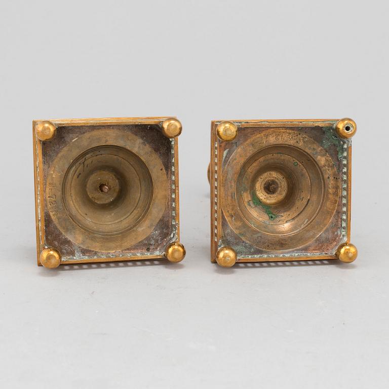 A PAIR OF BRASS CANDLESTICKS, Skultuna, 20th century.