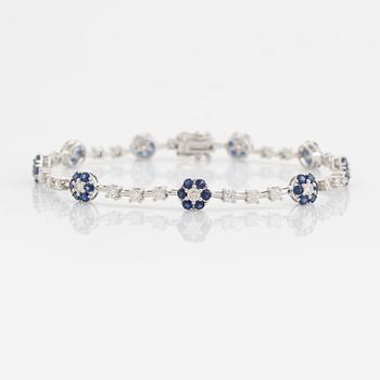 Sapphire and brilliant cut diamond bracelet.