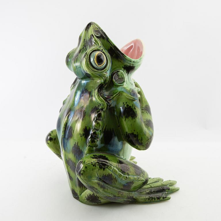 Floor vase in the form of a frog, 20th century, glazed ceramic.