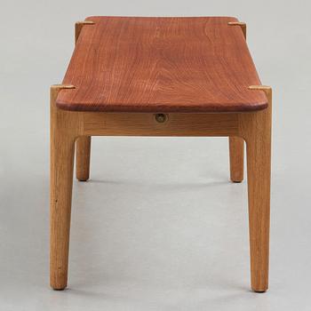 Hans J. Wegner, a solid teak and oak bench/ table, Johannes Hansen, Denmark, 1950-60's.