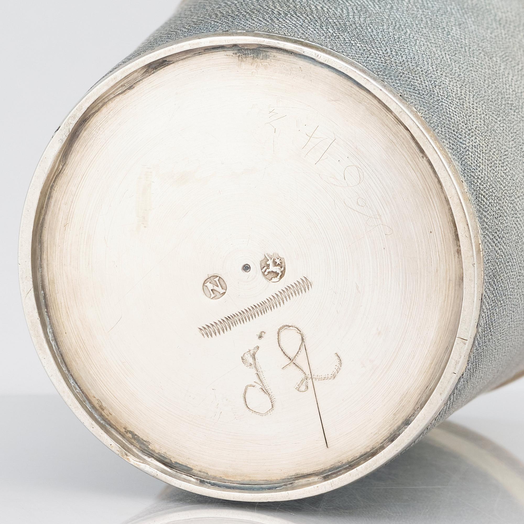 A German 17th Century parcel-gilt silver beaker, mark of Marx Burmeister (1630/31-1658), Nürnberg.