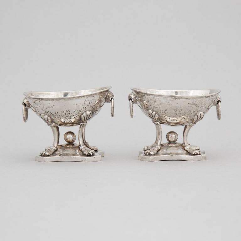 A pair of Danish Silver Salt Cellars, mark of Assay Master Simon Groth 1895.