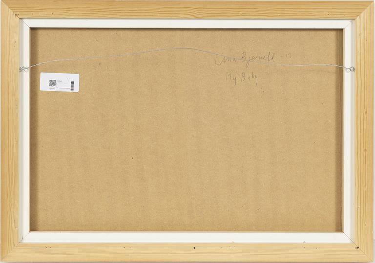 Lina Bjerneld, signerad och daterad -13 a tergo. Olja på pannå.