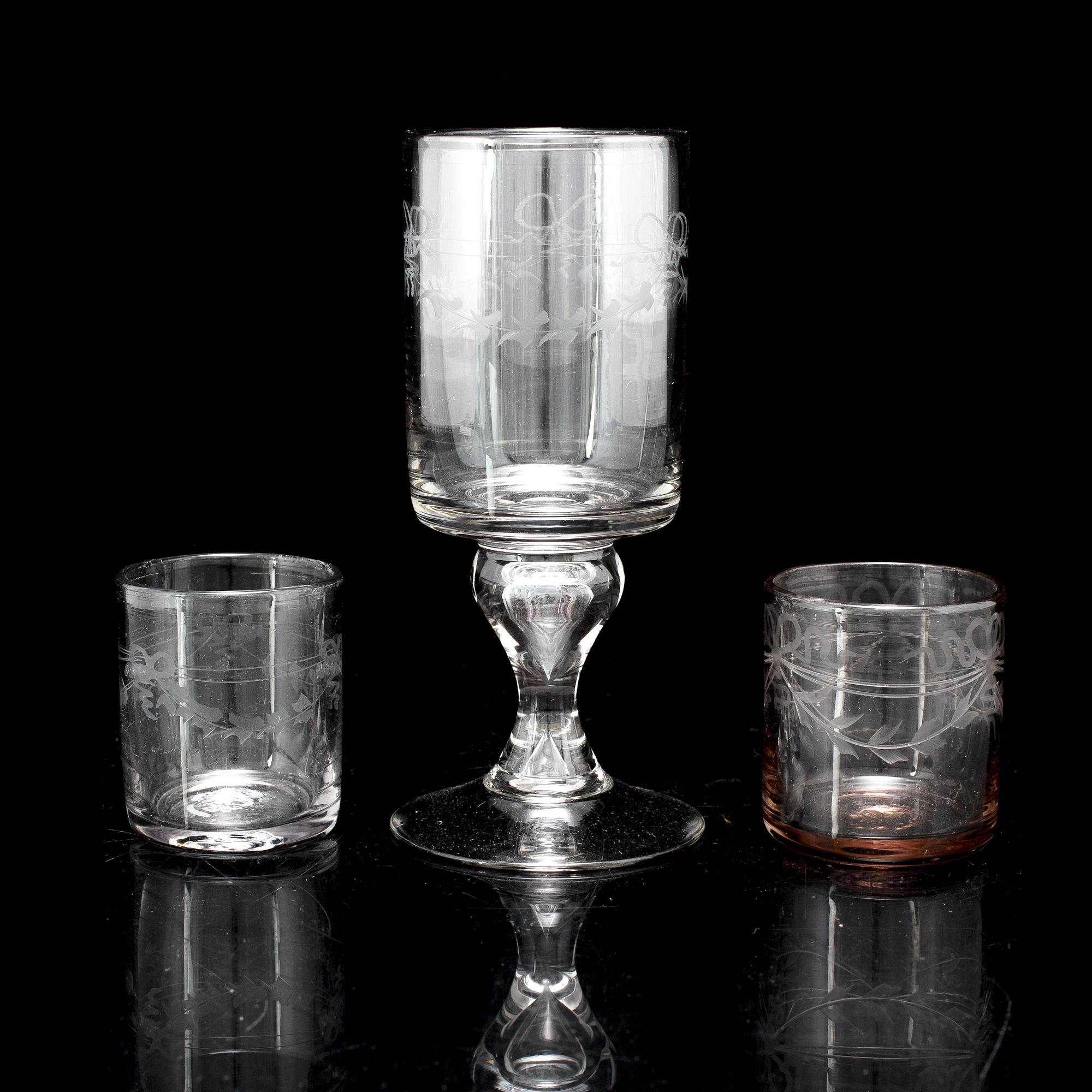 GLAS, 14 st, "Antik", Reijmyre Glasbruk.