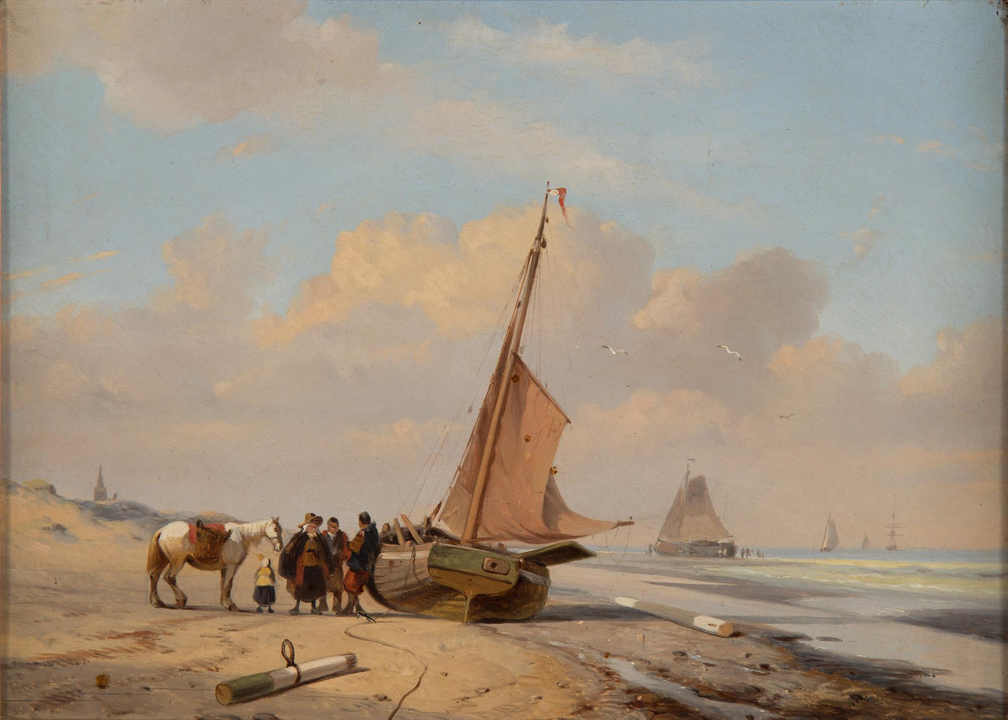 ALEXANDRE THOMAS FRANCIA, olja på pannå, signerad A. Francia.