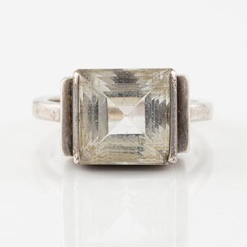 ring, sterling silver with rock crystal. Lund 1938.