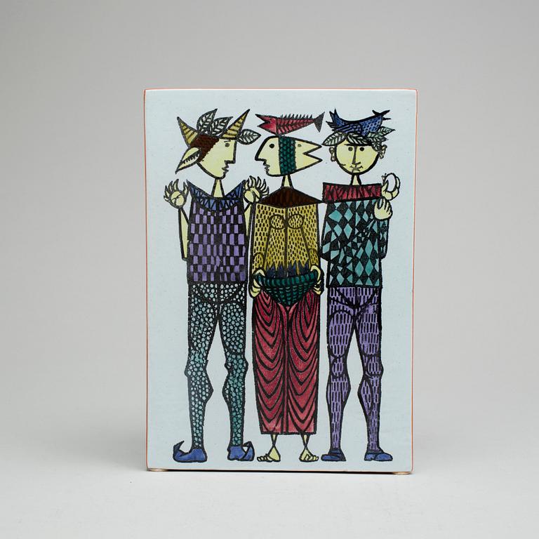 A 1960s Stig Lindberg "Karneval" stoneware vase from Gustavsberg.