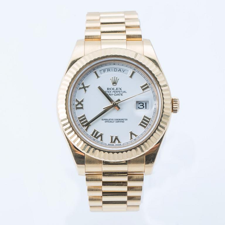 ROLEX, Oyster Perpetual, Day-Date II, Chronometer, wristwatch, 42 mm.