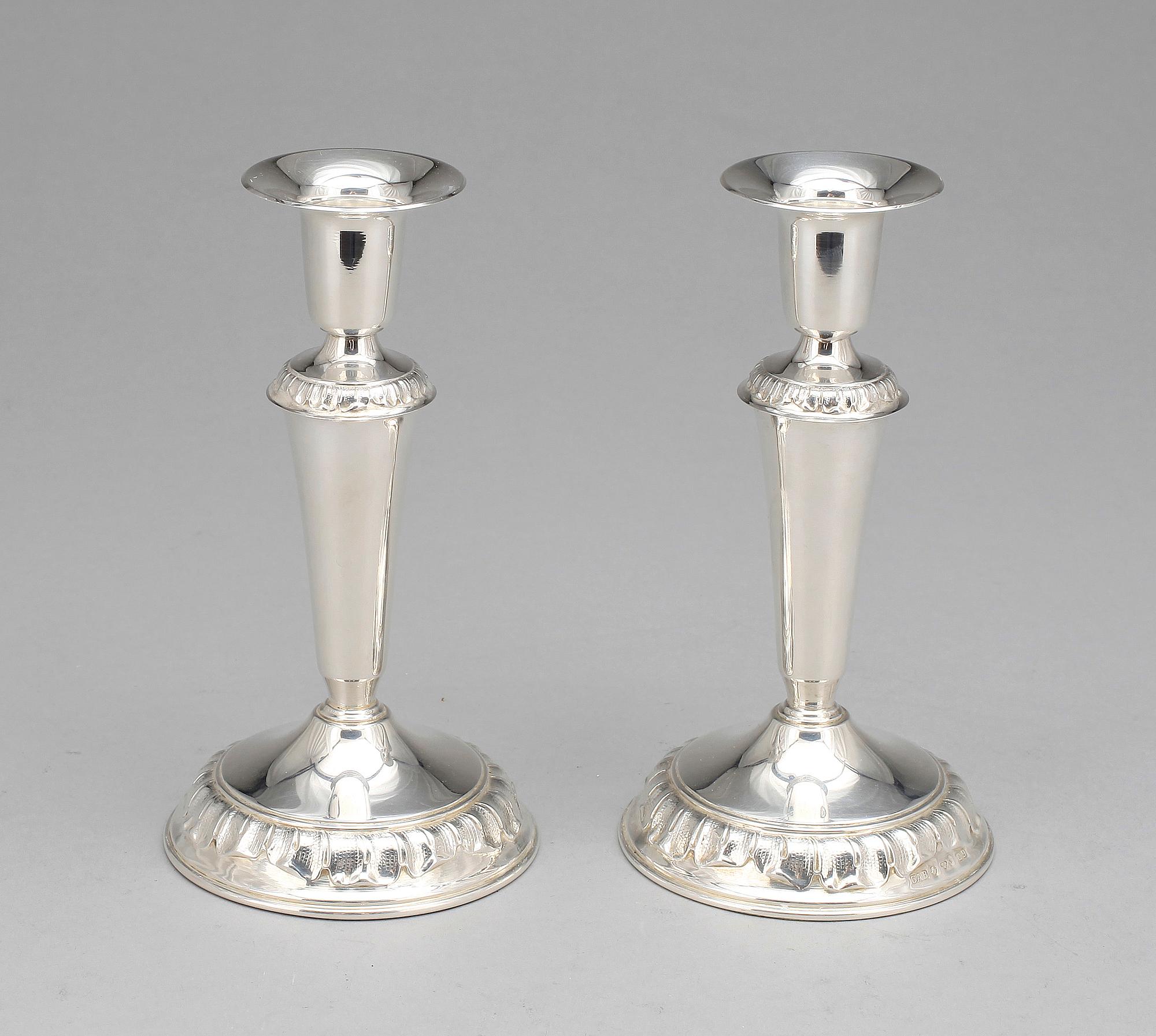 LJUSSTAKAR, ett par, silver, GAB, Stockholm 1964.