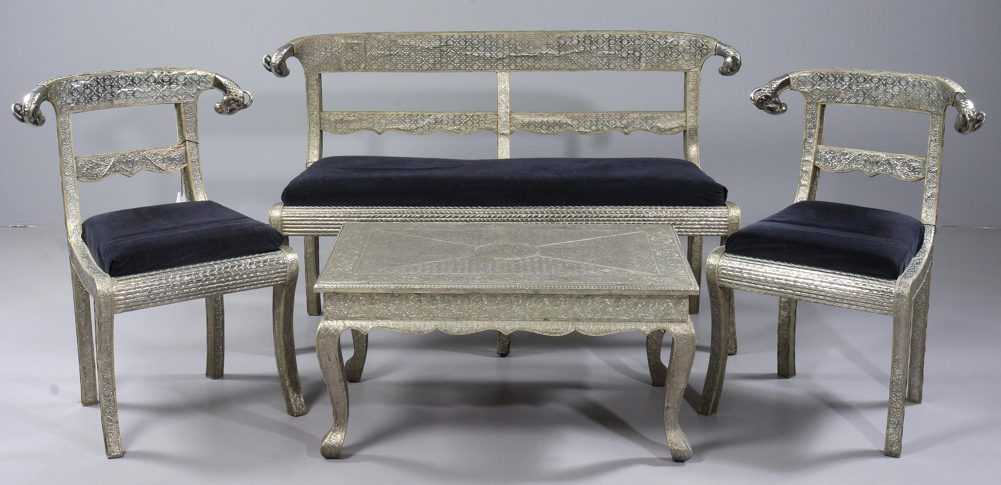 SALONGSGRUPP, 4 delar, empirestil, orientalisk, 1800/1900-tal.