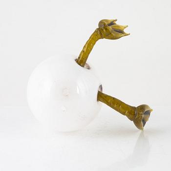 Unknown artist, a glass sculpture, signed.