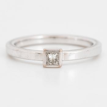 Princess-cut diamond ring.