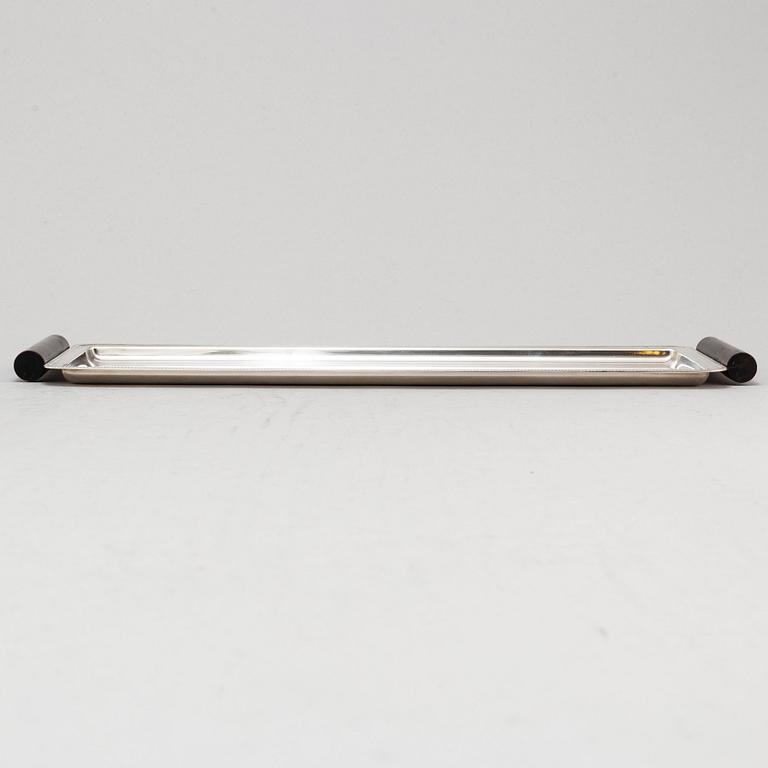 FOLKE ARSTRÖM, cocktailglas, 6 st, samt  bricka, nysilver, 1930/40-tal.