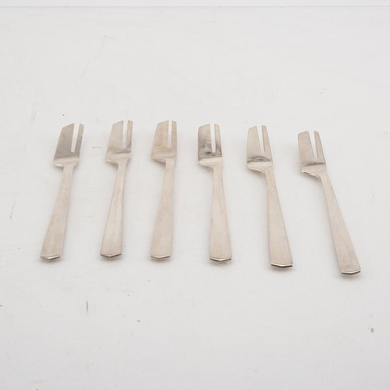 A Swedish 20th century set of 12 silver cake forks mark of Anders Ericson Kristianstad 1969 weight 390 grams.