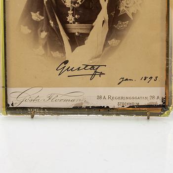 Royal Photographs, 2 pieces, Gustav V.