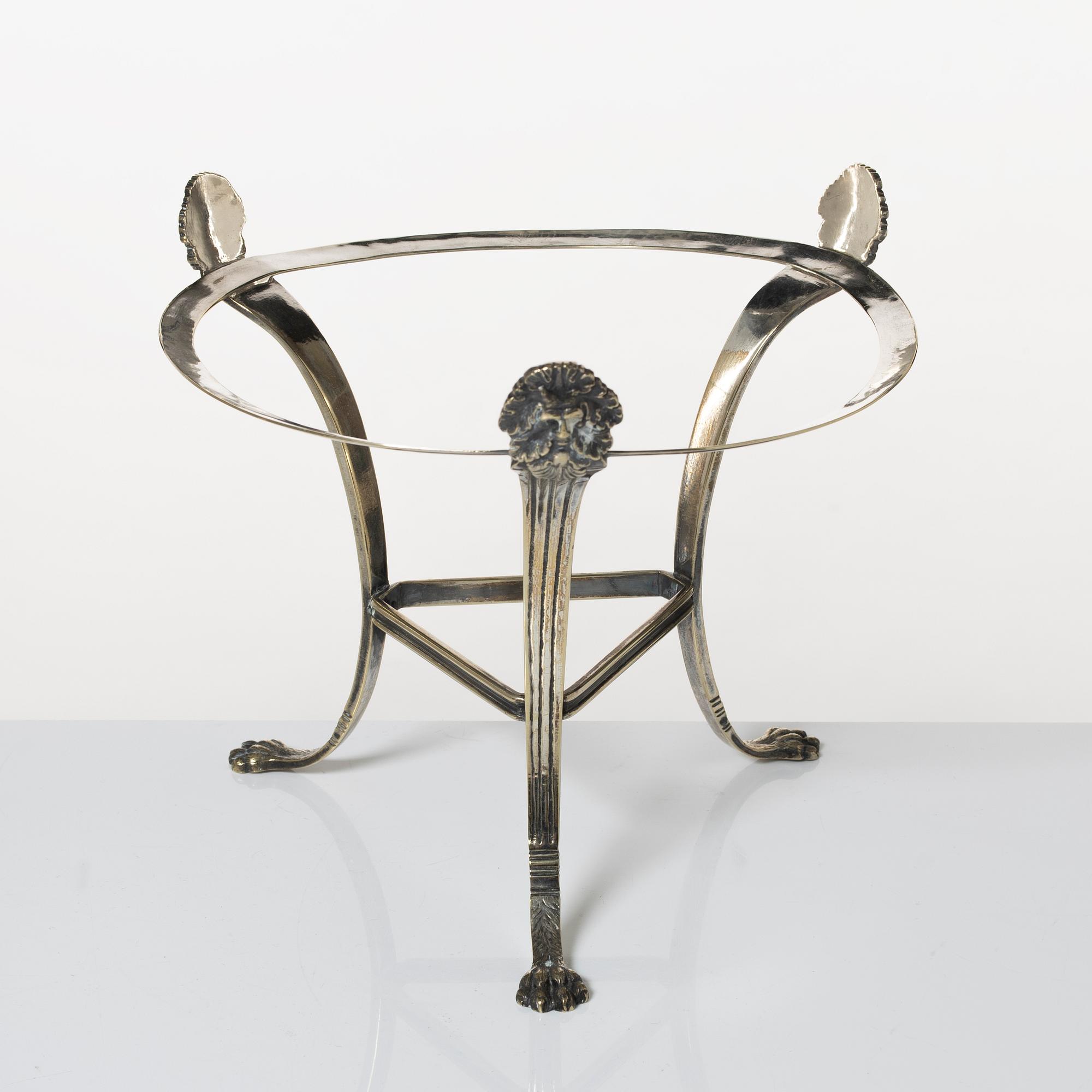 Empire, Kastrull med lock och benställning, pläter, Jacob Lenholm (mästare i Stockholm 1827-40).