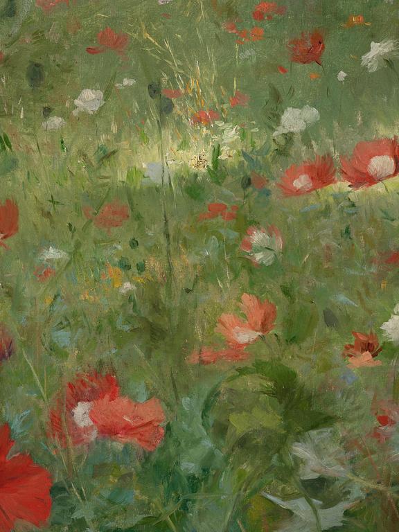 Julius Le Blanc Stewart, Poppy field with resting model.
