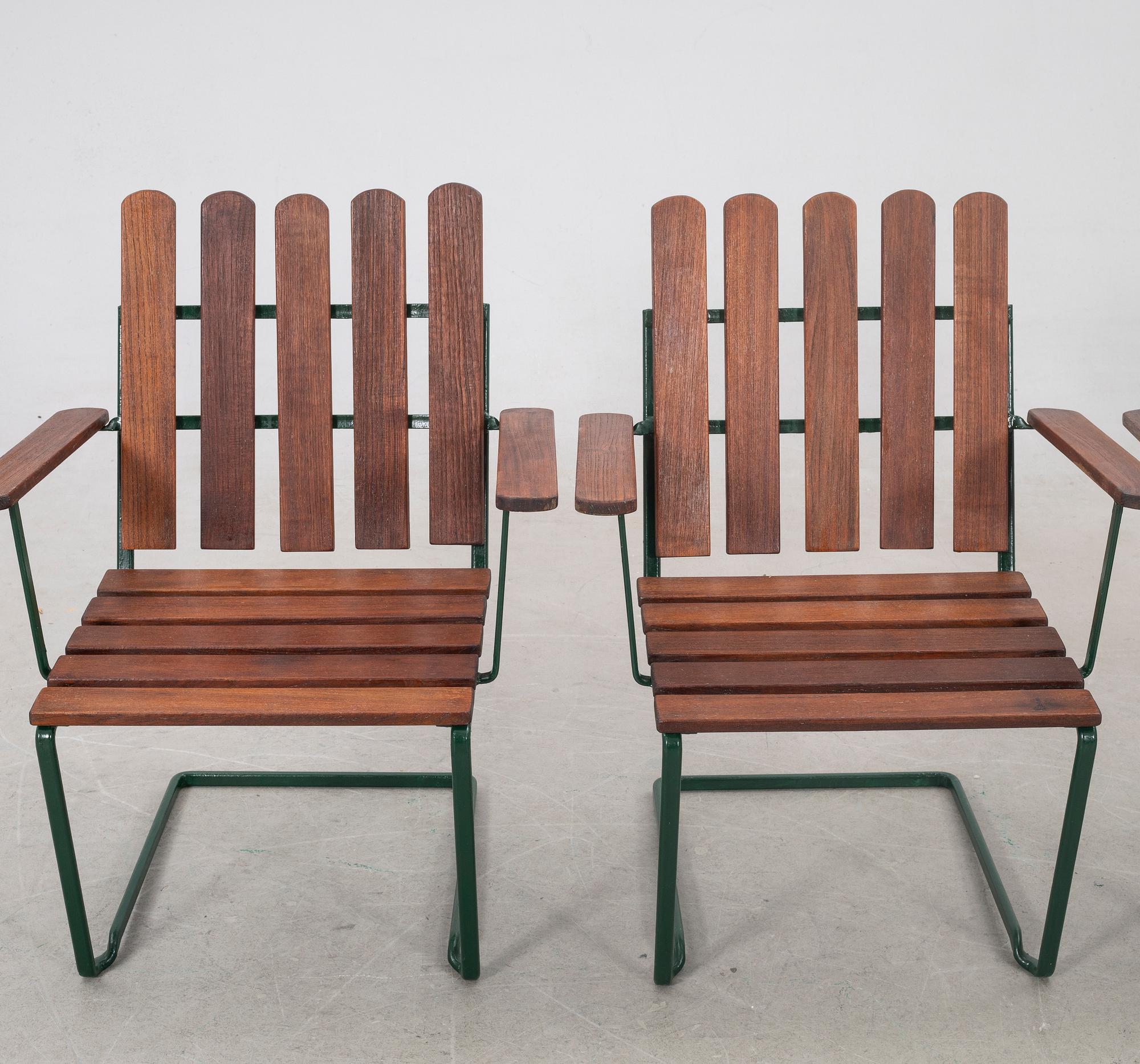 Arthur Lindqvist, Armchairs, 4 pcs, model A2, Grythyttan, 20th century.