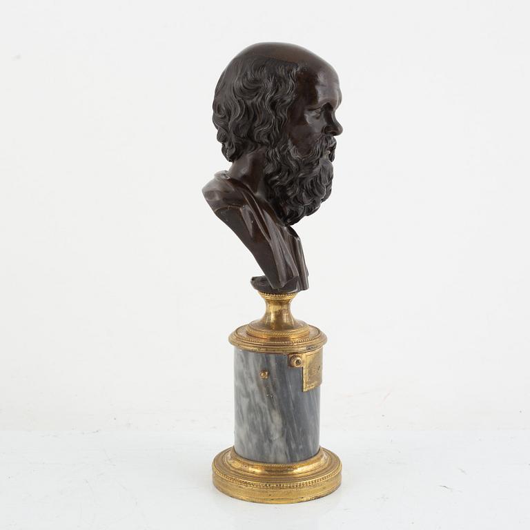Bordsbyst, tillskriven André-Antoine Ravrio (bronsfabrikör verksam i Paris 1777 - 1814), Louis XVI.