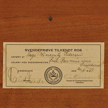 Kaare Klint, desk, journeyman work by Tage Pedersen, Rud Rasmussen, Denmark, 1969.