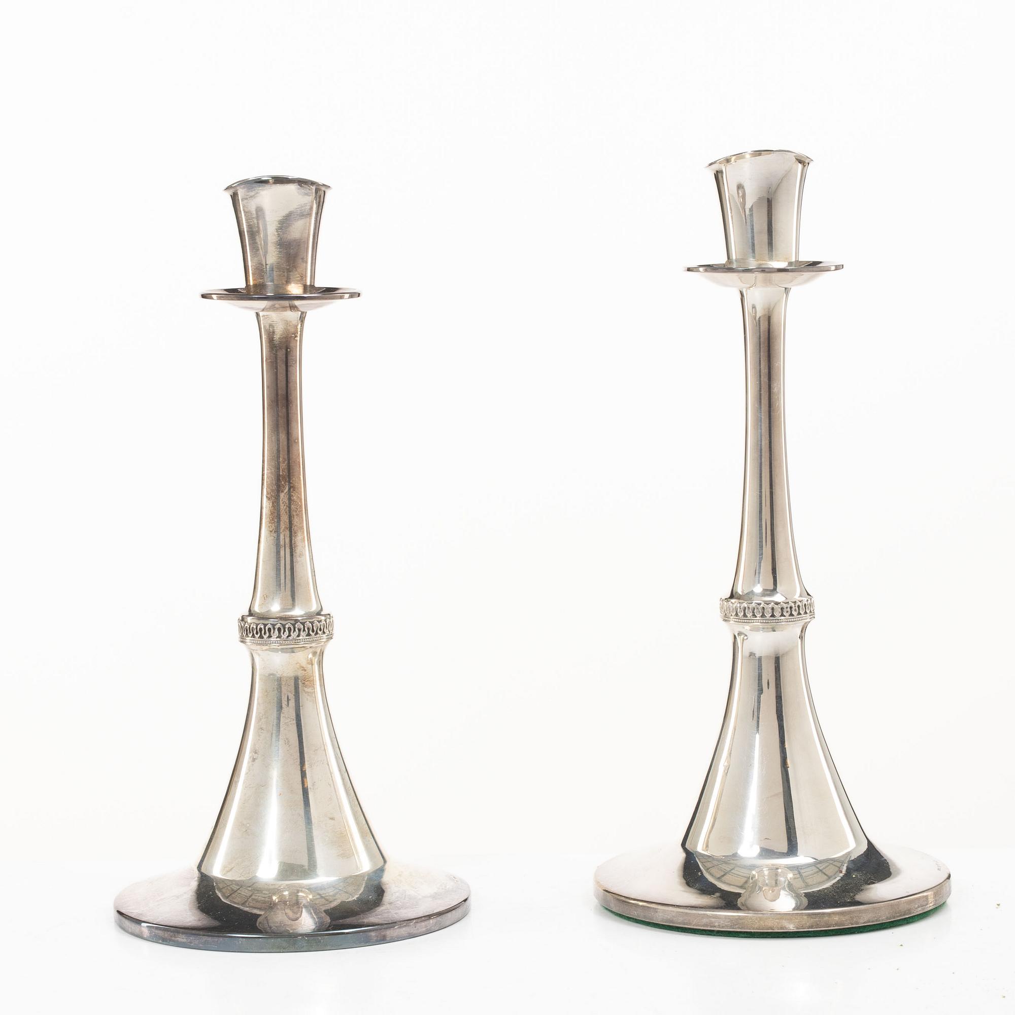 Markströms Guldsmeds Ab, Candlesticks, a pair, silver, Uppsala 1962–1966.