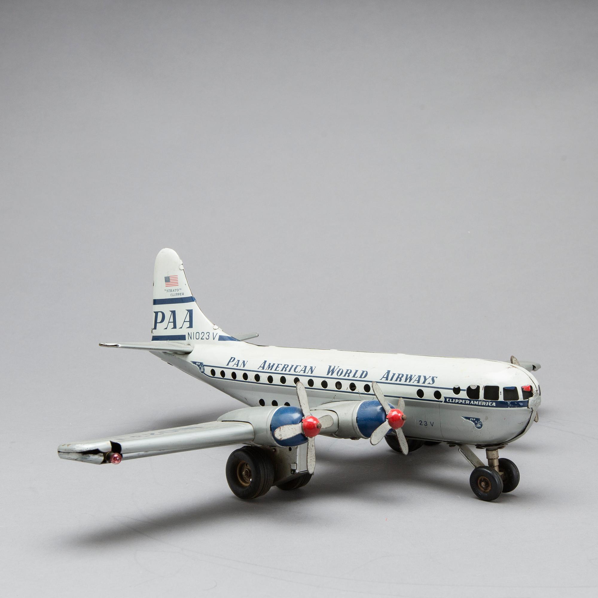 FLYGPLAN, Boeing 377 Stratocruiser.  Pan American World Airways' Clipper. Made in West Germany. 1960-tal.