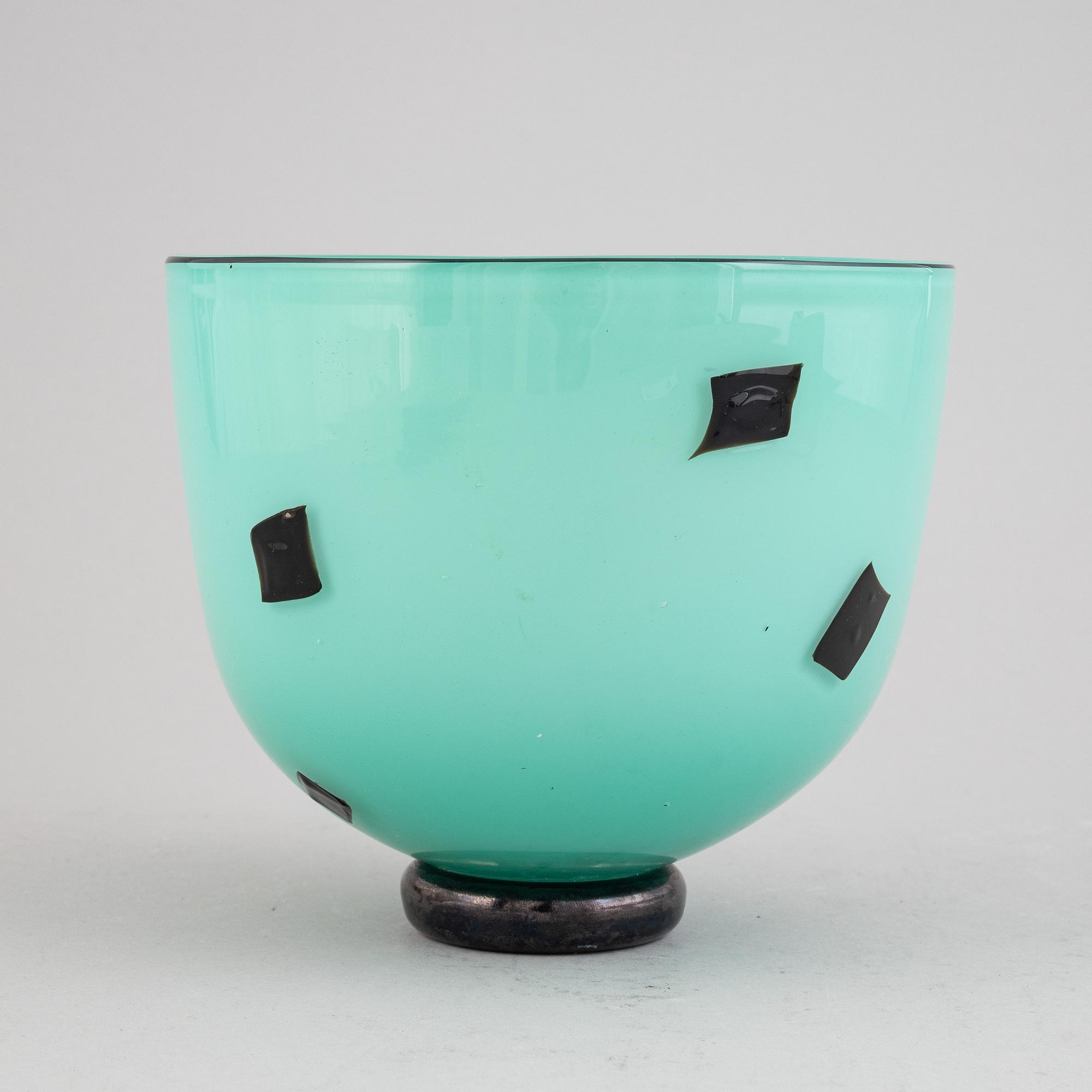 Ann Wåhlström, skål, glas, signerad, unik, 1981.