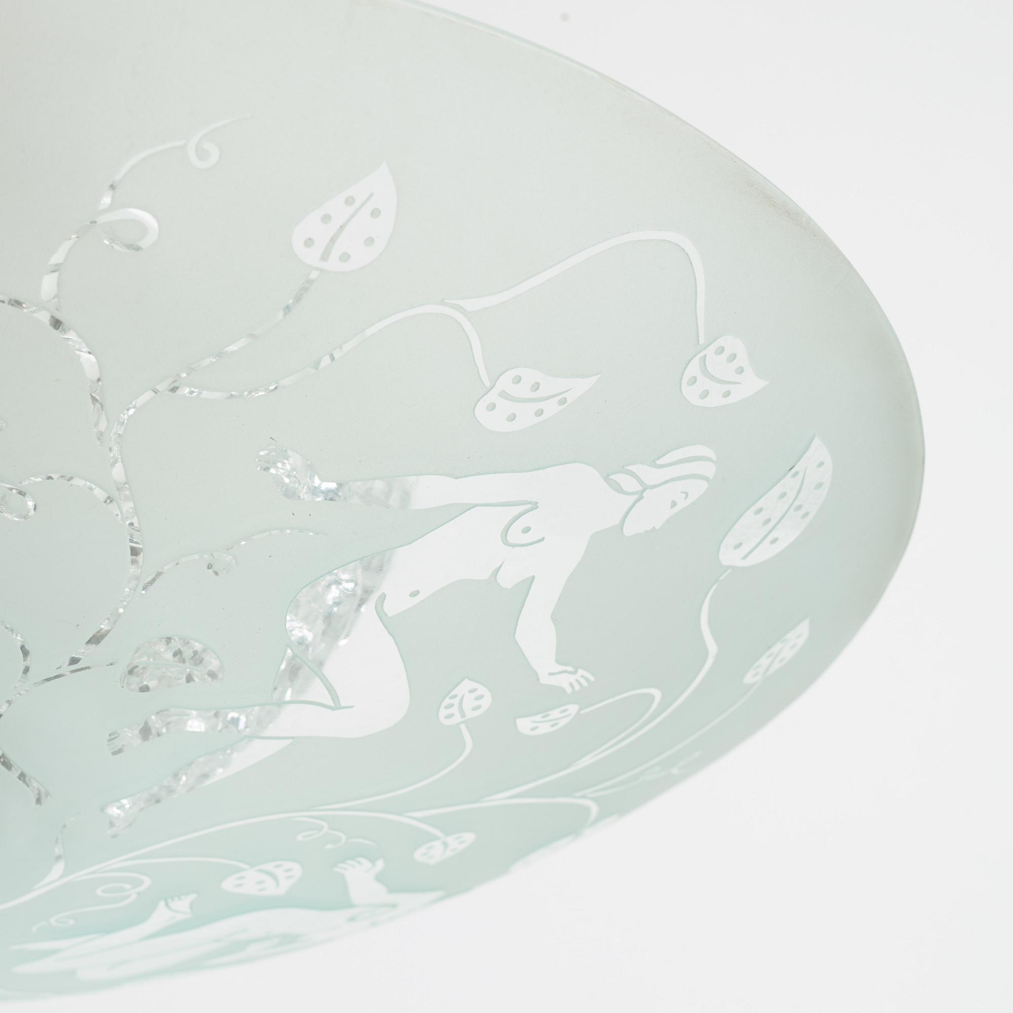 Edward Hald, a model 'HD 8581' ceiling light, Orrefors, 1940's.