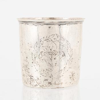 An 18th Century Silver Beaker.