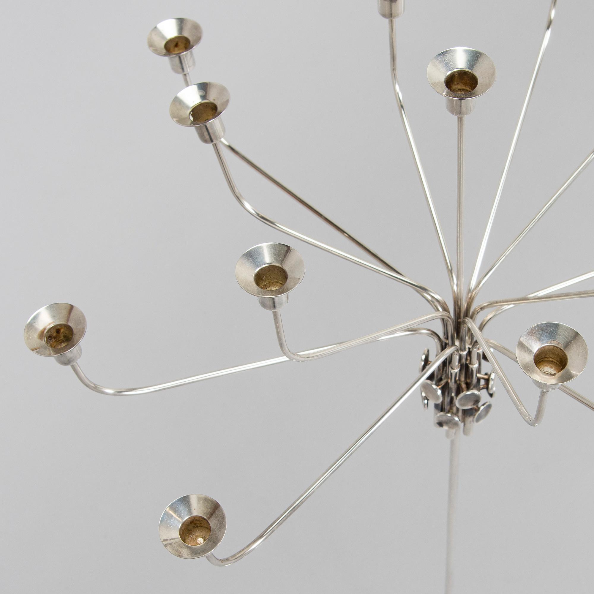 Tapio Wirkkala, kandelaber "TW412", silver Kultakeskus, Tavastehus 1985.
