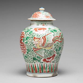 757. A wucai Transitional vase, 17th Century.